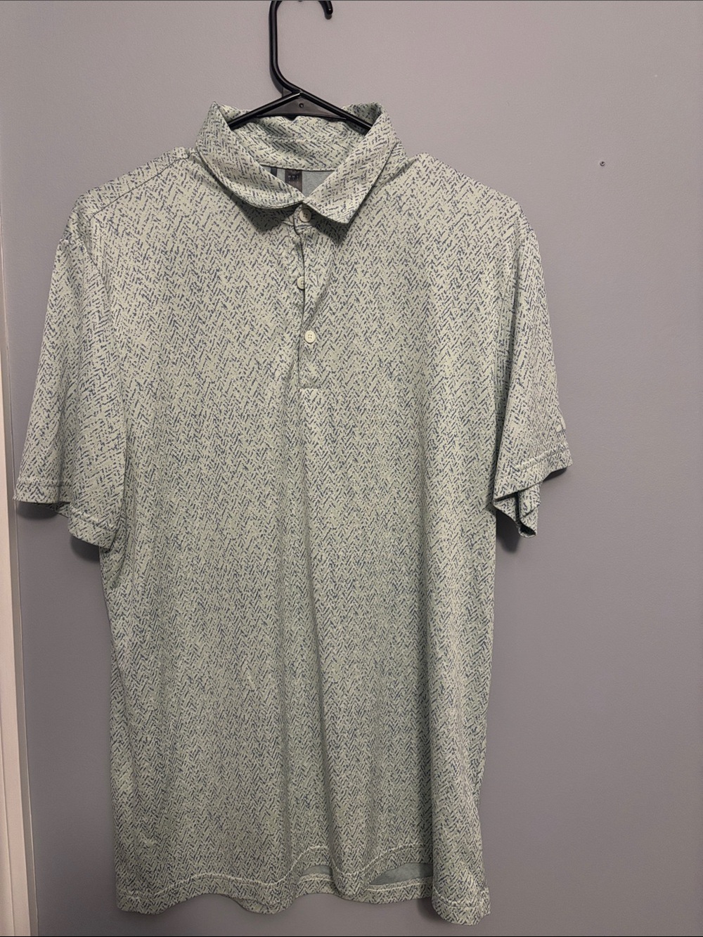 adidas Mint Green Microprint Golf / Tennis Polo